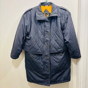 Vintage‎ Fox Run Gray Oversized Coat Women's M DownFill Insulated Puffer Parka